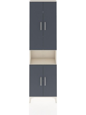Arges Dolap 5 Raflı 4 Kapaklı 60X30X221 Aytaşı-Antrasit