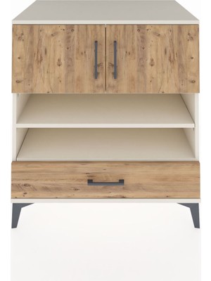 Kronos Şifonyer 4 Raflı Tek Çekmeceli 2 Kapaklı 88X59X96 Aytaşı-Çam