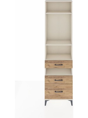 Arges Dolap 4 Raflı 3 Çekmeceli 60X30X221 Aytaşı-Çam