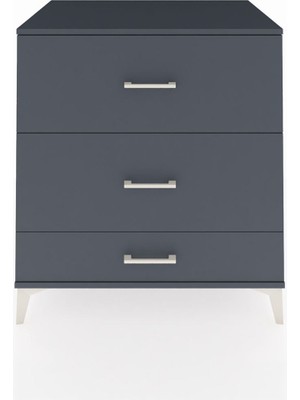 Kronos Şifonyer 3 Çekmeceli 88X59X96 Antrasit-Antrasit