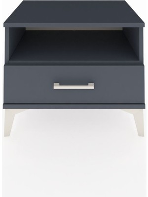Hyperion Komodin Tek Raflı Tek Çekmeceli 60X44X48 Antrasit-Antrasit