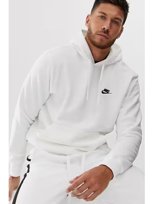 Nike Clup Fleece Pullover Bb Hoodie Şardonlu Erkek Beyaz Sweatshrit
