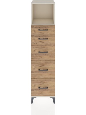 Hyperion Dolap Tek Raflı 5 Çekmeceli 44X44X182 Aytaşı-Çam