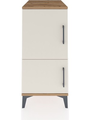 Kronos Komodin 3 Raflı 2 Kapaklı 44X59X96 Çam-Aytaşı