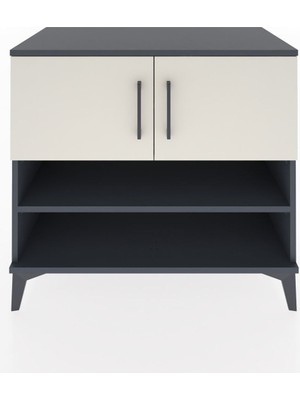 Hyperion Şifonyer 3 Raflı 2 Kapaklı 88X44X80 Antrasit-Aytaşı