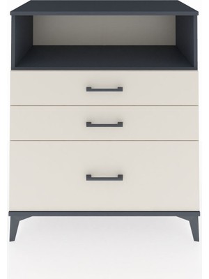 Hyperion Şifonyer Tek Raflı 3 Çekmeceli 88X44X106 Antrasit-Aytaşı