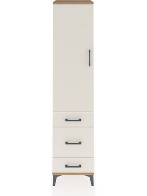 Hyperion Dolap 4 Raflı 3 Çekmeceli Tek Kapaklı 44X44X195 Çam-Aytaşı