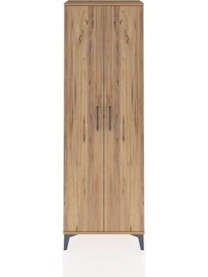 Arges Dolap 4 Raflı 2 Kapaklı 60X30X182 Çam-Çam