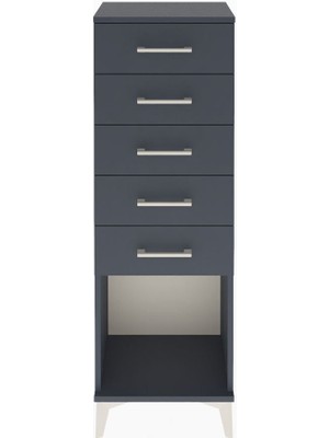Arges Dolap 5 Çekmeceli 44X30X134 Antrasit-Antrasit