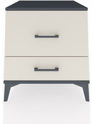 Kronos Komodin 2 Çekmeceli 60X59X64 Antrasit-Aytaşı