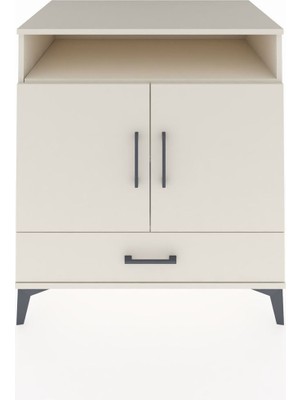 Kronos Şifonyer 3 Raflı Tek Çekmeceli 2 Kapaklı 88X59X96 Aytaşı-Aytaşı