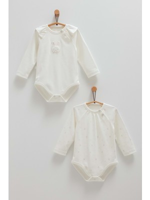 Cute Rabbıt Omuz Detaylı Ikili Çıtçıtlı Body - Caramell  - BK1483 - Ekru - 18 - 24 Ay - BK1483-EKRU-18 - 24 Ay Ekru