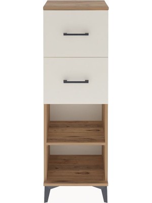 Arges Dolap Tek Raflı 2 Çekmeceli 44X30X134 Çam-Aytaşı