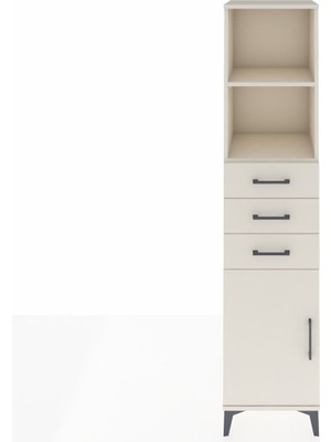 Hyperion Dolap 3 Raflı 3 Çekmeceli Tek Kapaklı 44X44X195 Aytaşı-Aytaşı