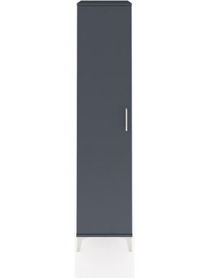 Hyperion Dolap 5 Raflı Tek Kapaklı 44X44X195 Antrasit-Antrasit