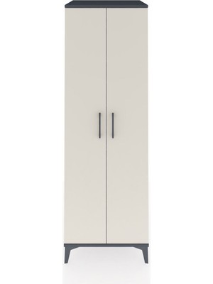 Kronos Dolap 4 Raflı 2 Kapaklı 60X59X182 Antrasit-Aytaşı
