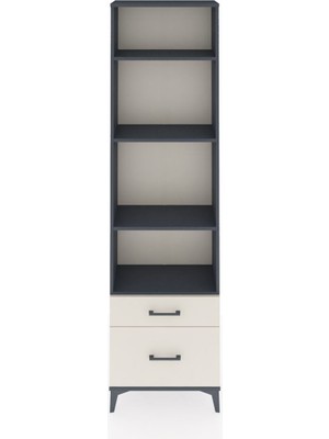 Arges Dolap 4 Raflı 2 Çekmeceli 60X30X221 Antrasit-Aytaşı