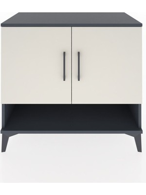 Hyperion Şifonyer Tek Raflı 2 Kapaklı 88X44X80 Antrasit-Aytaşı