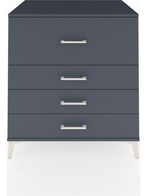 Kronos Şifonyer 4 Çekmeceli 88X59X96 Antrasit-Antrasit