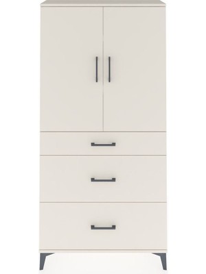 Arges Dolap 3 Raflı 3 Çekmeceli 2 Kapaklı 88X30X182 Aytaşı-Aytaşı