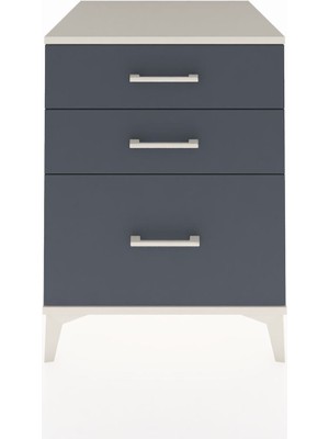 Kronos Komodin 3 Çekmeceli 60X59X80 Aytaşı-Antrasit