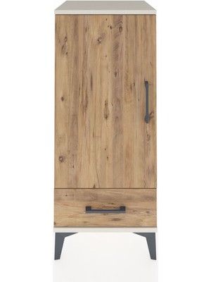 Hyperion Komodin 2 Raflı Tek Çekmeceli Tek Kapaklı 44X44X106 Aytaşı-Çam