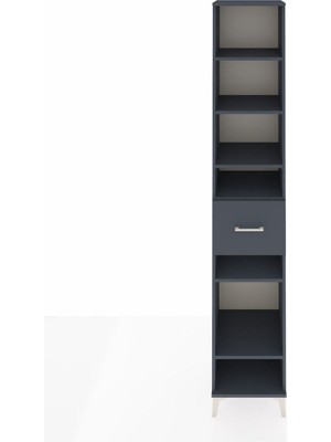 Hyperion Dolap 6 Raflı Tek Çekmeceli 44X44X243 Antrasit-Antrasit