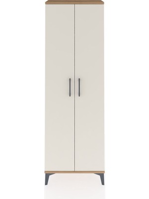 Arges Dolap 4 Raflı 2 Kapaklı 60X30X182 Çam-Aytaşı