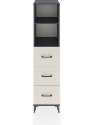 Hyperion Dolap 2 Raflı 3 Çekmeceli 44X44X182 Antrasit-Aytaşı