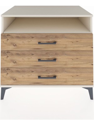 Kronos Şifonyer Tek Raflı 3 Çekmeceli 88X59X80 Aytaşı-Çam