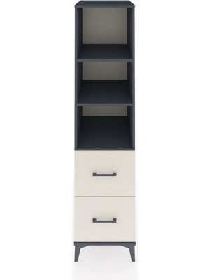 Kronos Dolap 3 Raflı 2 Çekmeceli 44X59X182 Antrasit-Aytaşı
