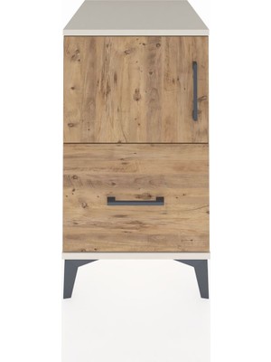 Kronos Komodin 2 Raflı Tek Çekmeceli Tek Kapaklı 44X59X80 Aytaşı-Çam