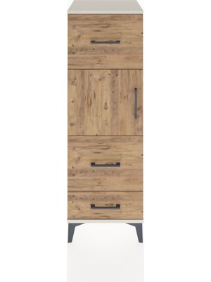 Hyperion Dolap Tek Raflı 3 Çekmeceli Tek Kapaklı 44X44X134 Aytaşı-Çam