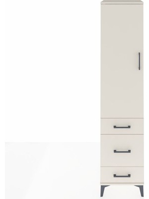 Hyperion Dolap 4 Raflı 3 Çekmeceli Tek Kapaklı 44X44X195 Aytaşı-Aytaşı