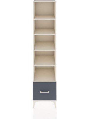 Hyperion Dolap 5 Raflı Tek Çekmeceli 44X44X195 Aytaşı-Antrasit