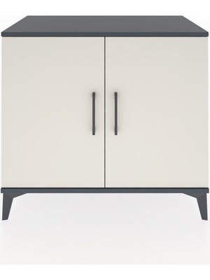 Hyperion Şifonyer 3 Raflı 2 Kapaklı 88X44X80 Antrasit-Aytaşı