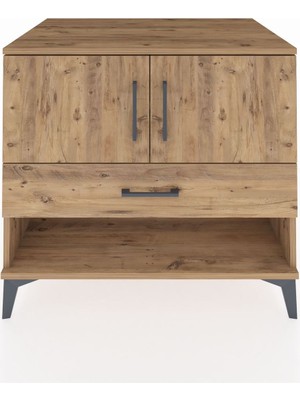 Kronos Şifonyer 2 Raflı Tek Çekmeceli 2 Kapaklı 88X59X80 Çam-Çam