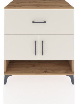 Kronos Şifonyer 2 Raflı Tek Çekmeceli 2 Kapaklı 88X59X96 Çam-Aytaşı