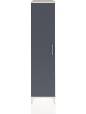Kronos Dolap 2 Raflı Tek Kapaklı Tek Askılı 44X59X182 Aytaşı-Antrasit