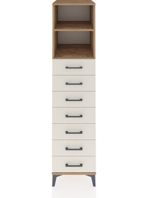 Kronos Dolap 2 Raflı 7 Çekmeceli 44X59X182 Çam-Aytaşı