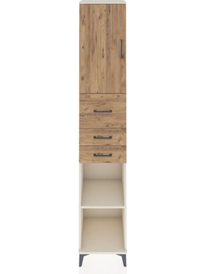 Hyperion Dolap 4 Raflı 3 Çekmeceli Tek Kapaklı 44X44X243 Aytaşı-Çam
