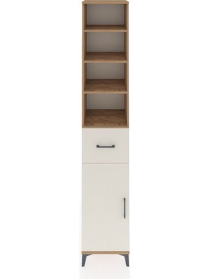 Hyperion Dolap 5 Raflı Tek Çekmeceli Tek Kapaklı 44X44X243 Çam-Aytaşı