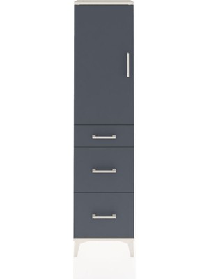 Arges Dolap 3 Raflı 3 Çekmeceli Tek Kapaklı 44X30X182 Aytaşı-Antrasit