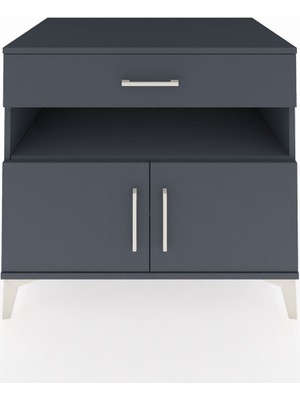 Kronos Şifonyer 2 Raflı Tek Çekmeceli 2 Kapaklı 88X59X80 Antrasit-Antrasit