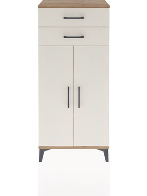 Arges Dolap 2 Raflı 2 Çekmeceli 2 Kapaklı 60X30X134 Çam-Aytaşı