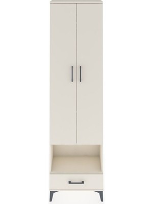 Arges Dolap 4 Raflı Tek Çekmeceli Tek Askılı 60X30X221 Aytaşı-Aytaşı