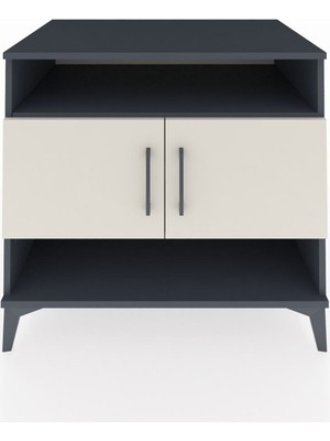 Kronos Şifonyer 3 Raflı 2 Kapaklı 88X59X80 Antrasit-Aytaşı