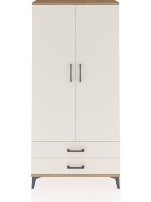 Arges Dolap 4 Raflı 2 Çekmeceli 2 Kapaklı 88X30X182 Çam-Aytaşı