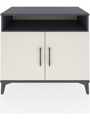 Hyperion Şifonyer 2 Raflı 2 Kapaklı 88X44X80 Antrasit-Aytaşı