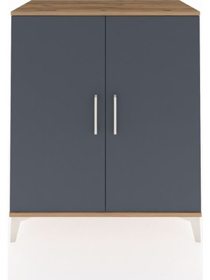 Hyperion Şifonyer 2 Kapaklı 88X44X106 Çam-Antrasit